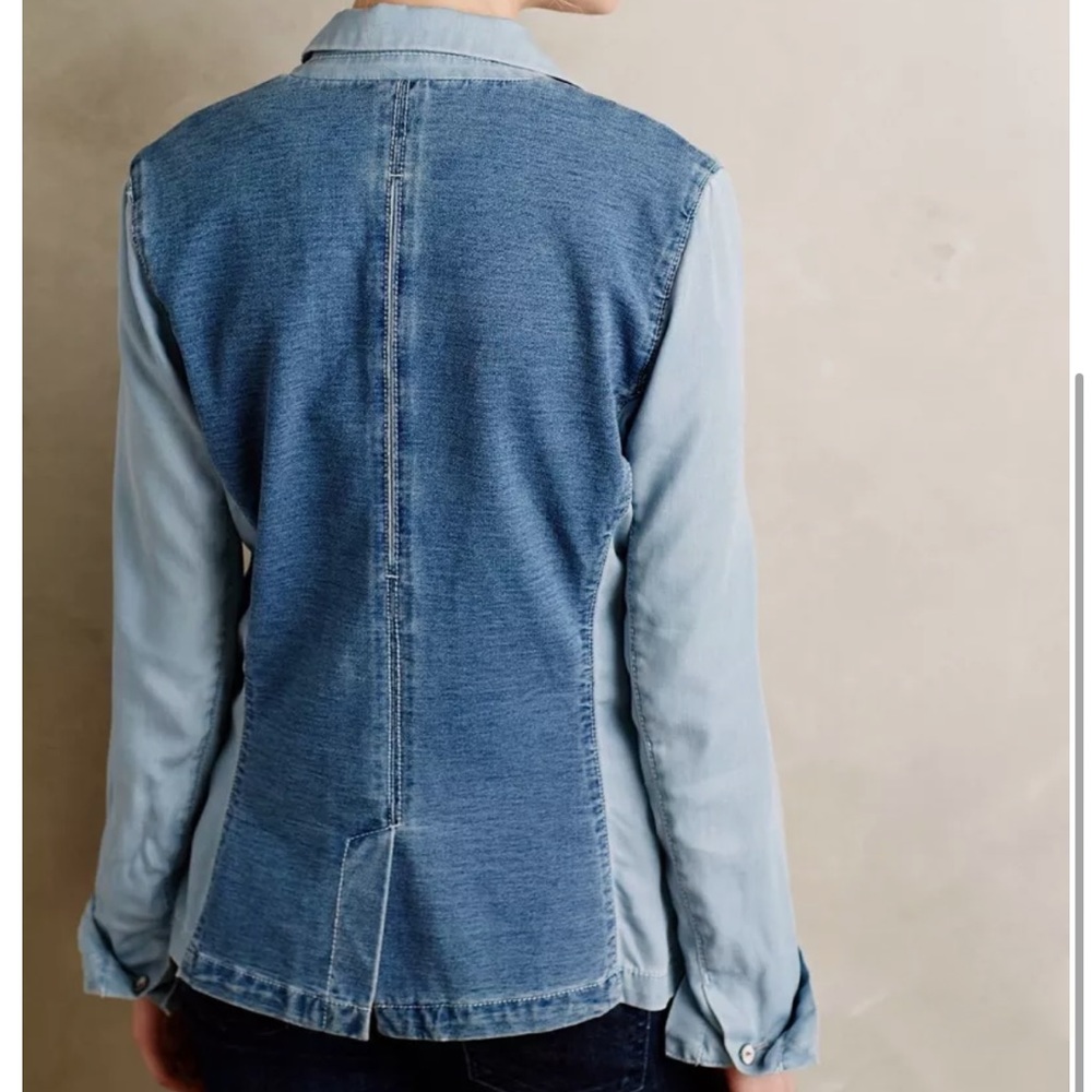 Anthropologie PILCO Newsy denim jeans chambray jacket, M. - Picture 2 of 11
